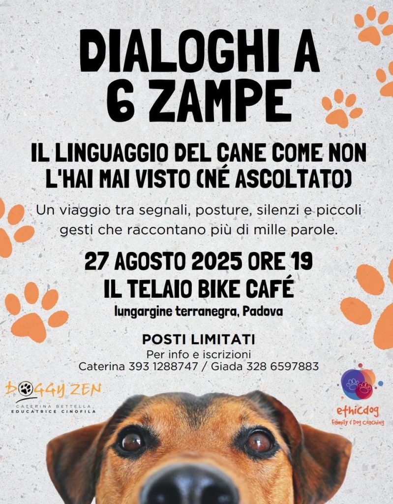 Scopri il salotto cinofilo interattivo per capire il tuo cane: 27 agosto 2025, Padova.