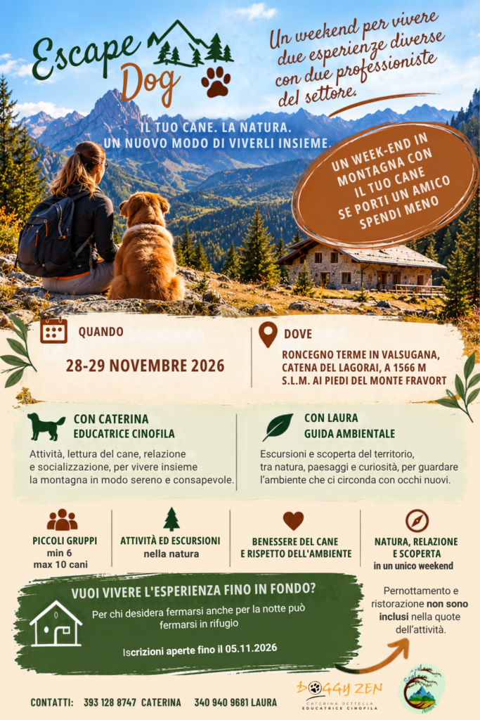 Locandina escape dog data 28 e 29 novembre 2026